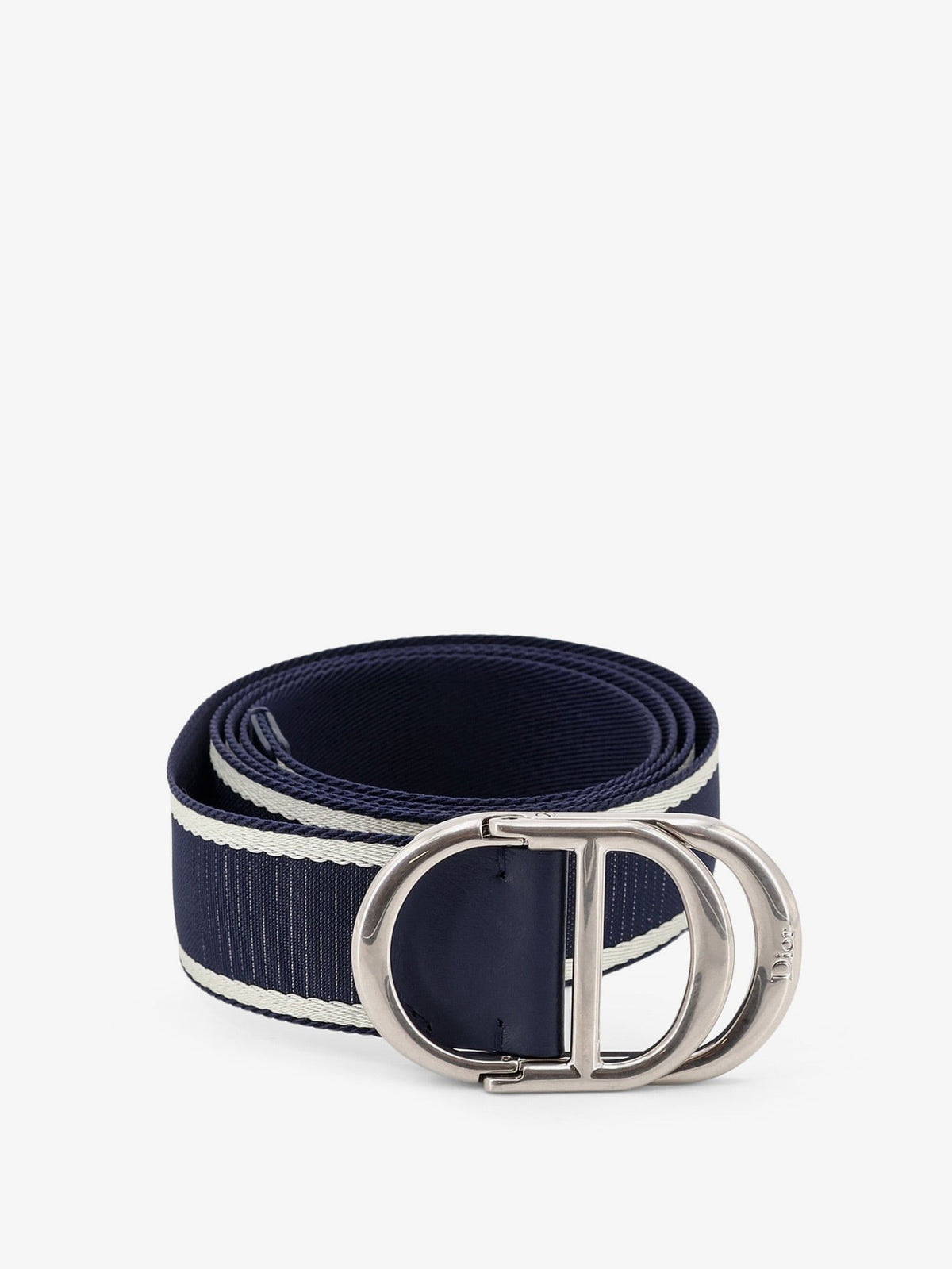 Christian Dior Nylon Riem met geborduurd logo – Marineblauw
