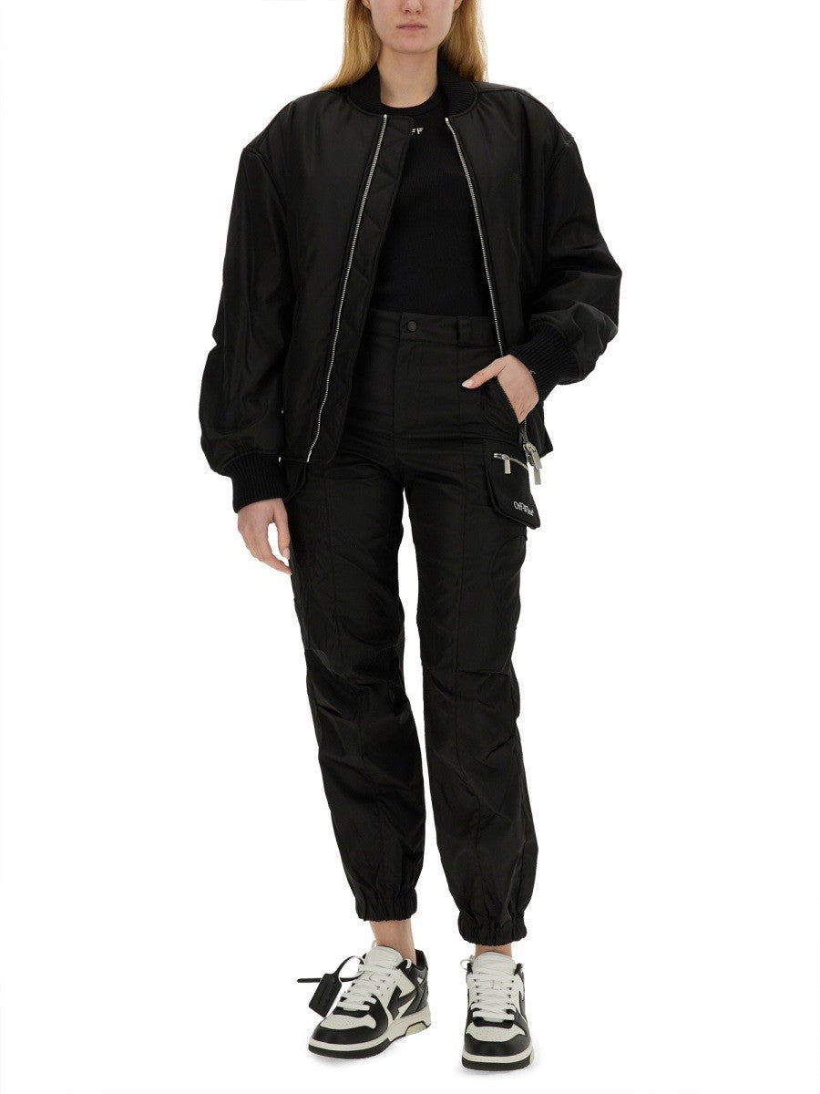 Off-White Nylon Bomberjack – Zwart