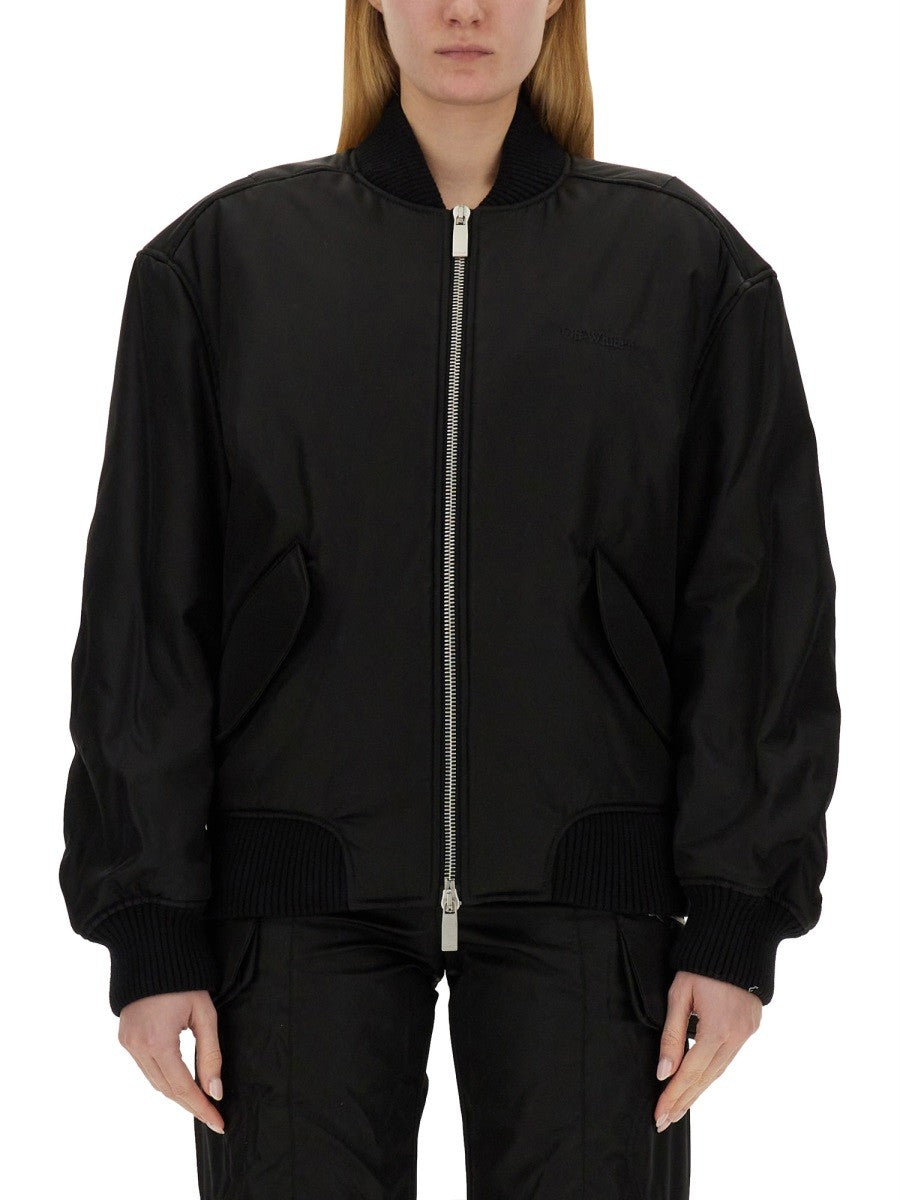 Off-White Nylon Bomberjack – Zwart