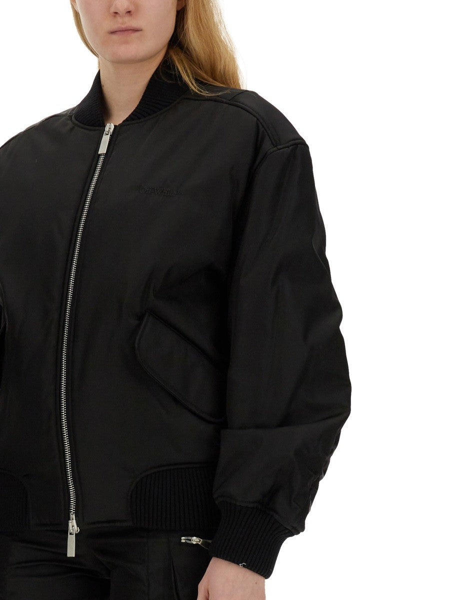 Off-White Nylon Bomberjack – Zwart