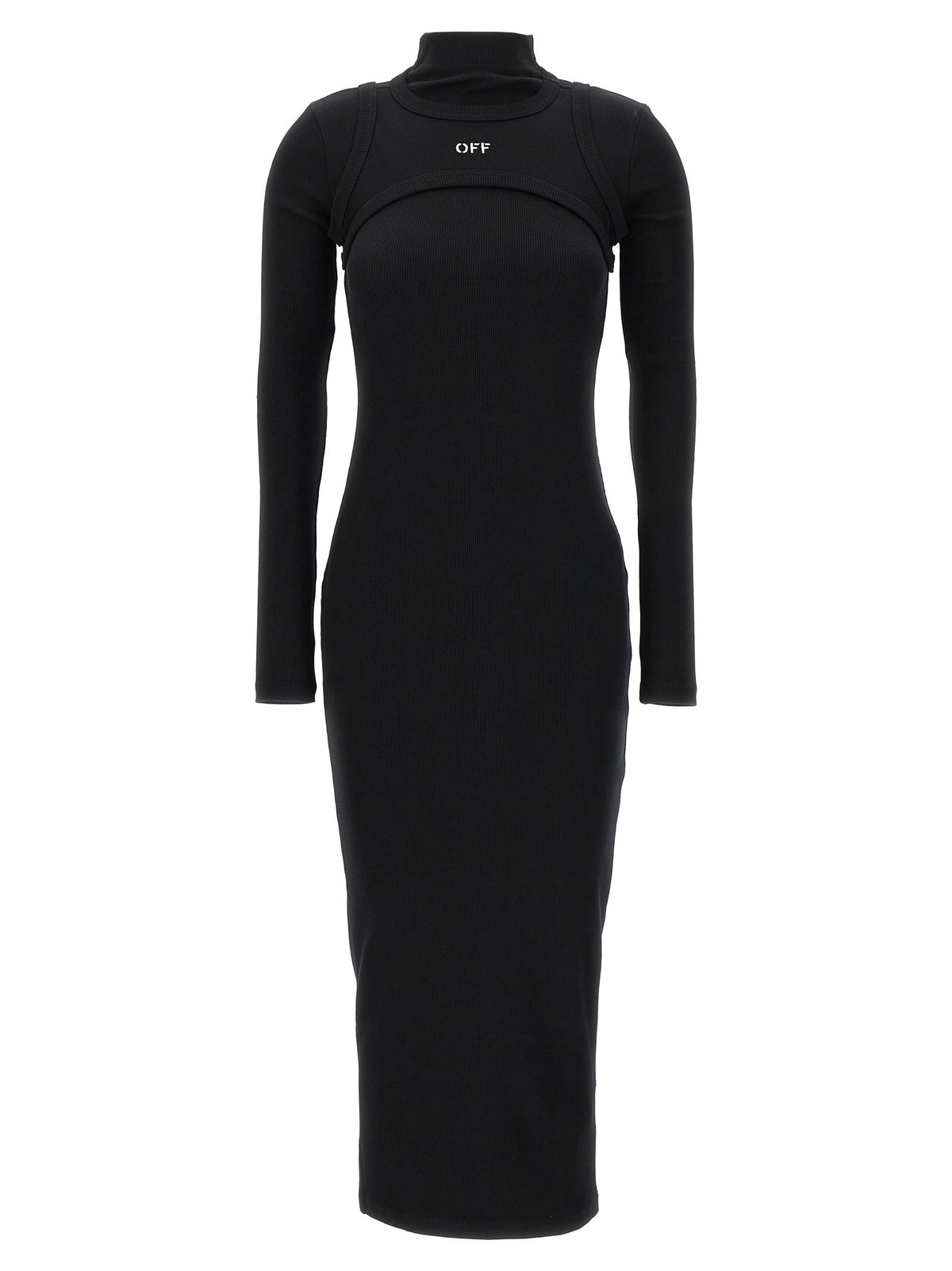 Off-White Off Stamp Lange Jurk – Zwart