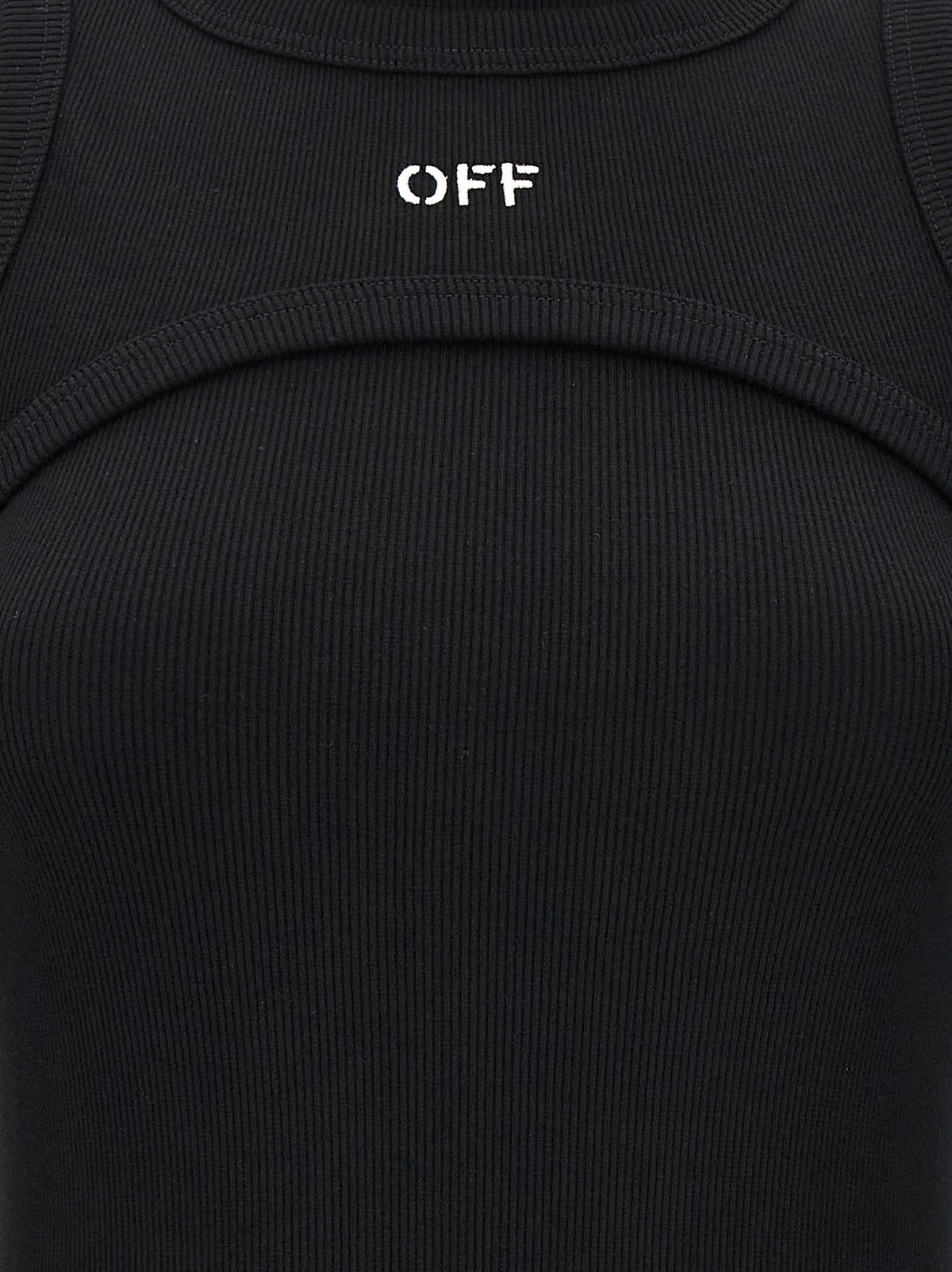Off-White Off Stamp Rib Jurk – Zwart