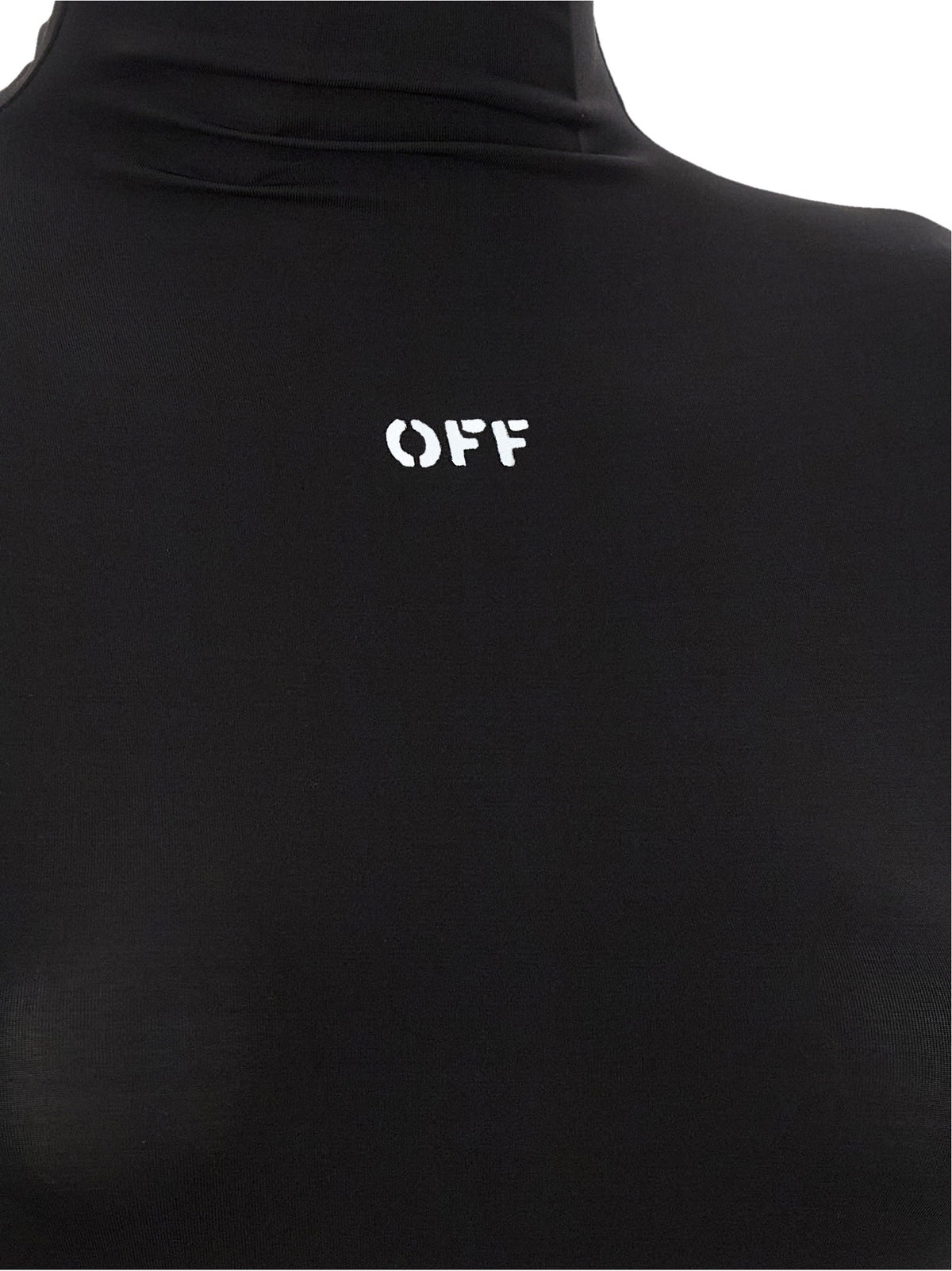 Off-White Off Stamp Top met Hoge Hals – Zwart