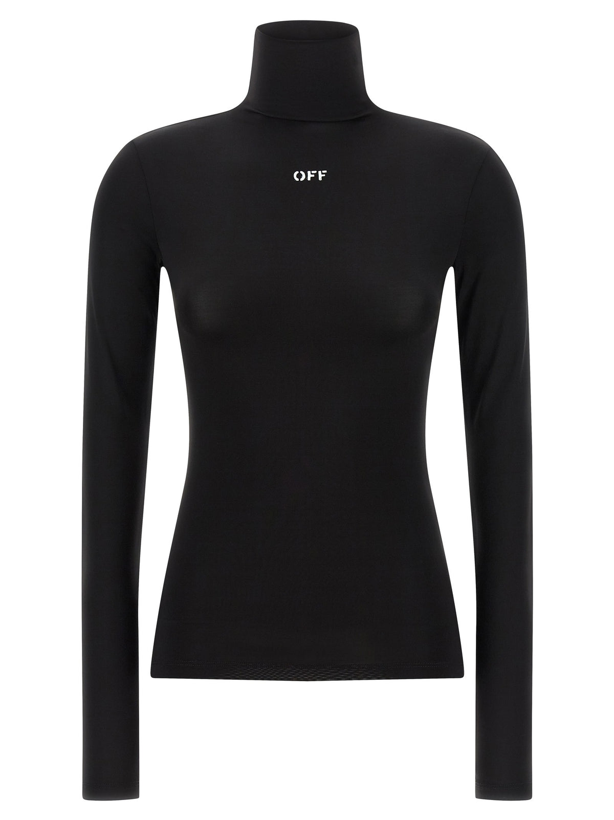 Off-White Off Stamp Top met Hoge Hals – Zwart