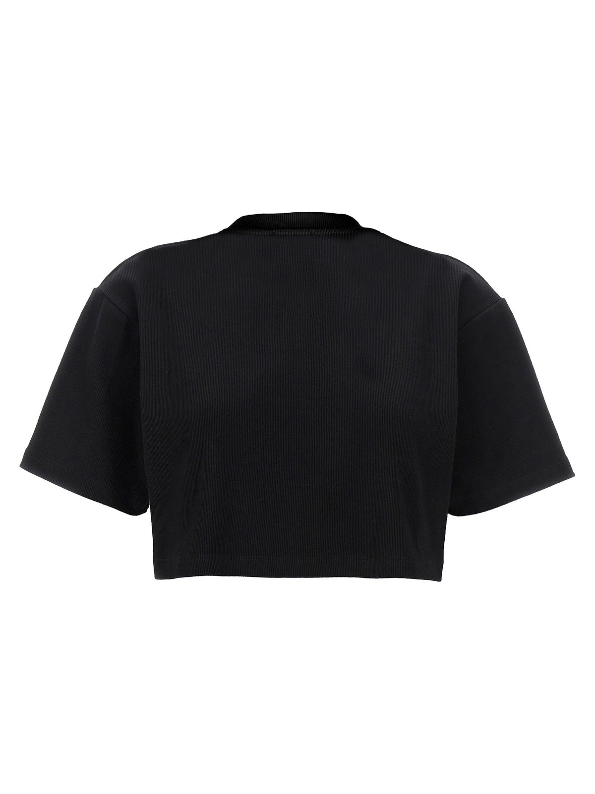 Off-White Off Stamp Cropped T-shirt – Zwart