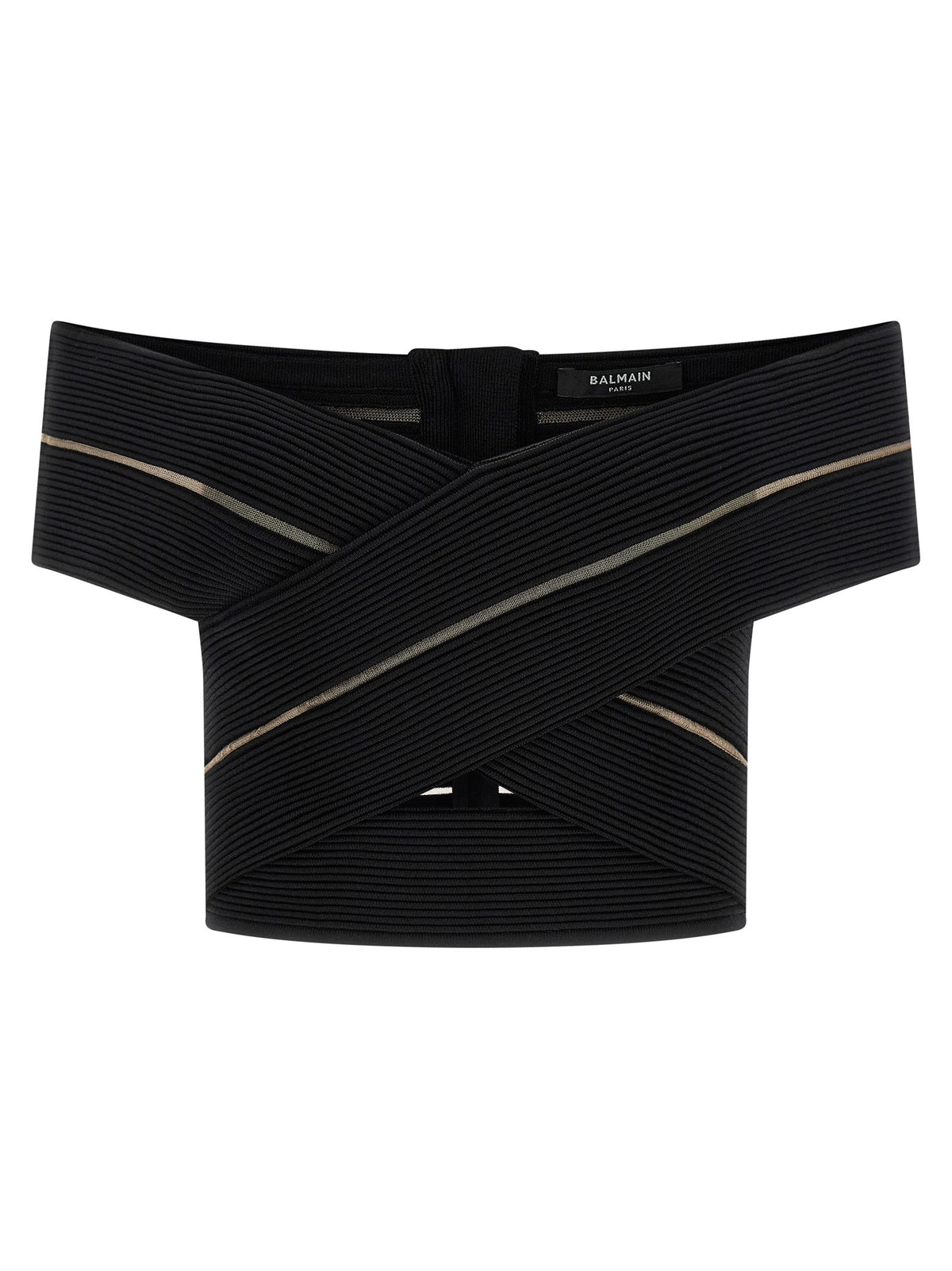 Balmain Top met Blote Schouders – Zwart