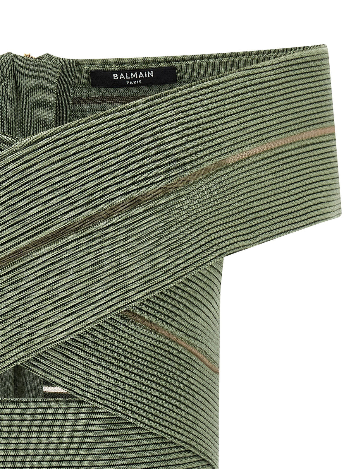 Balmain Top met Blote Schouders – Groen