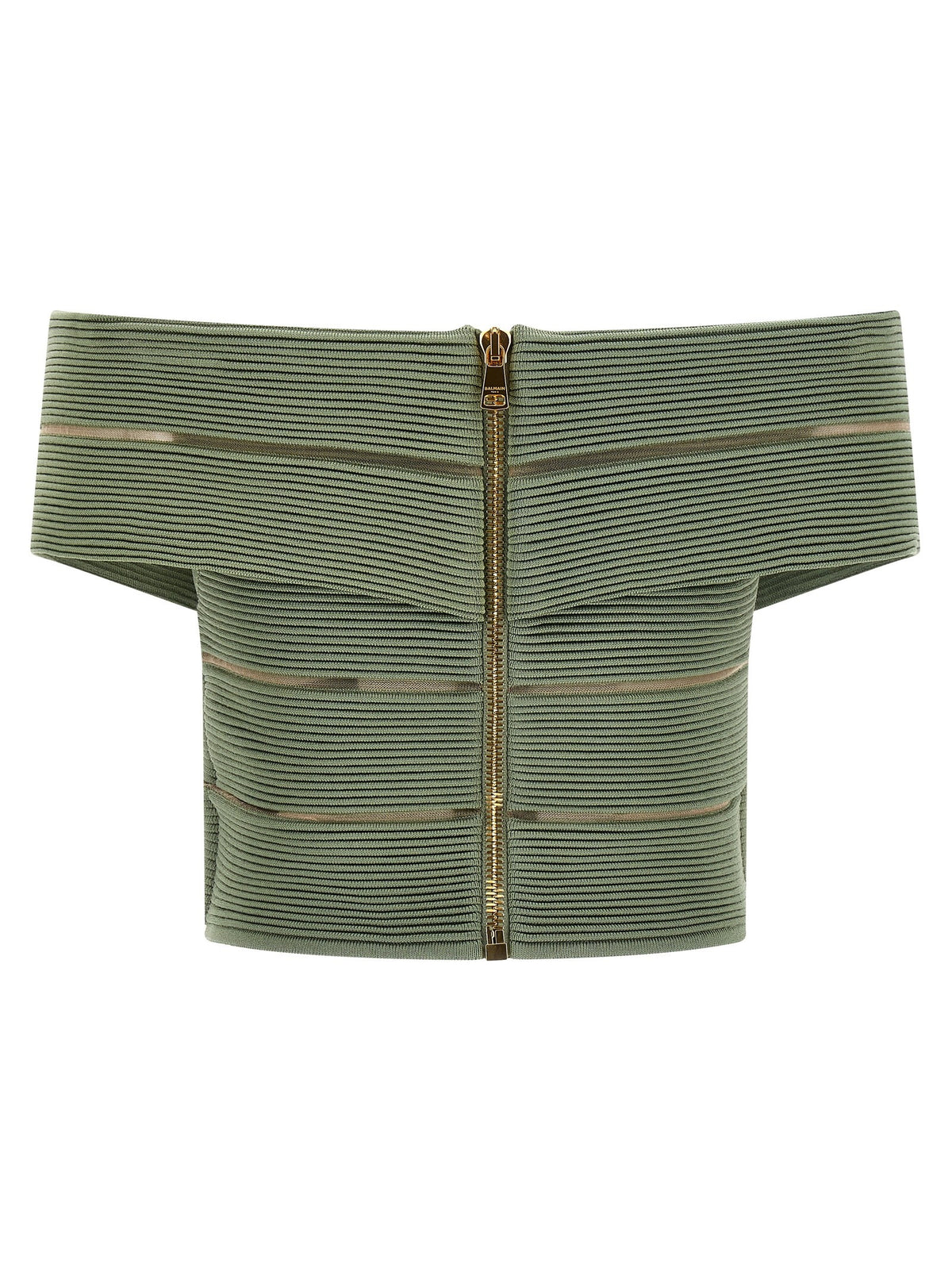 Balmain Top met Blote Schouders – Groen
