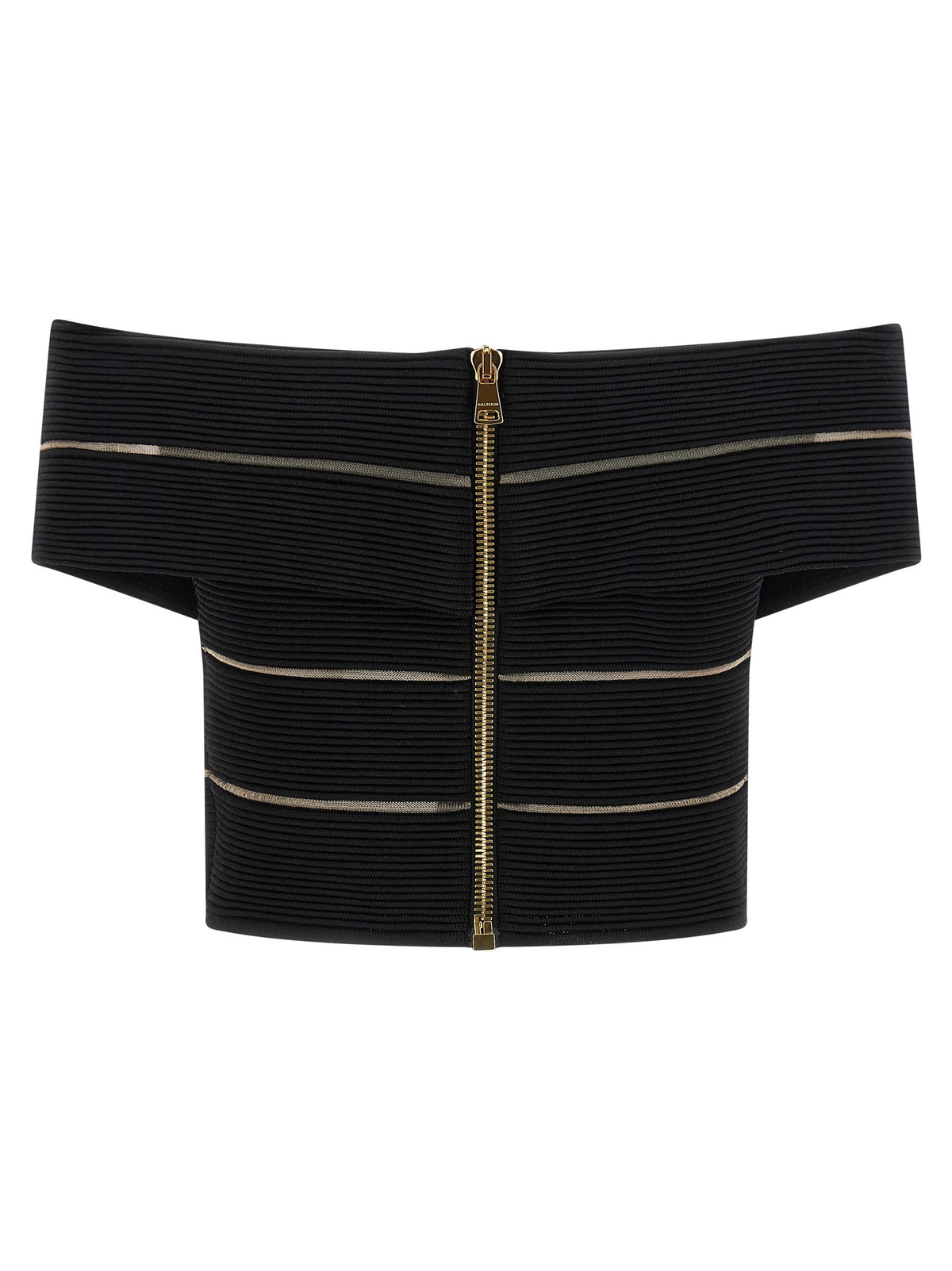 Balmain Top met Blote Schouders – Zwart