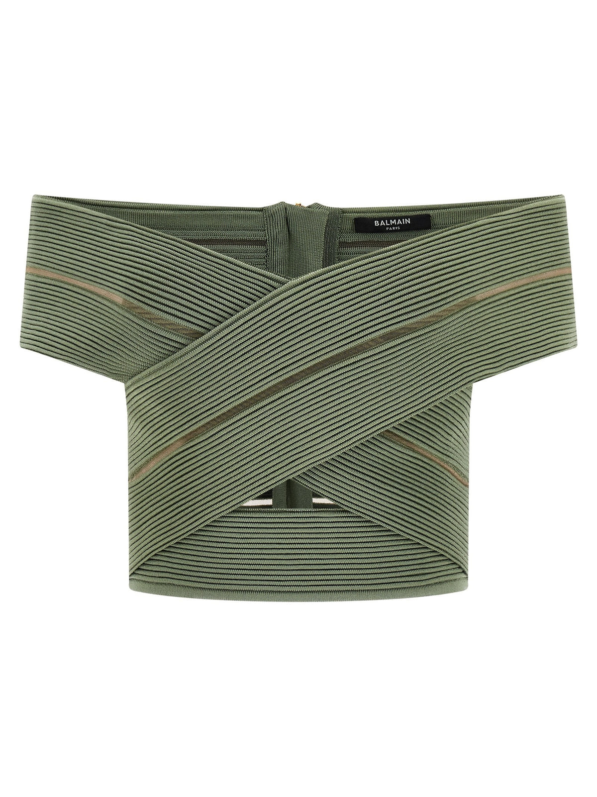 Balmain Top met Blote Schouders – Groen