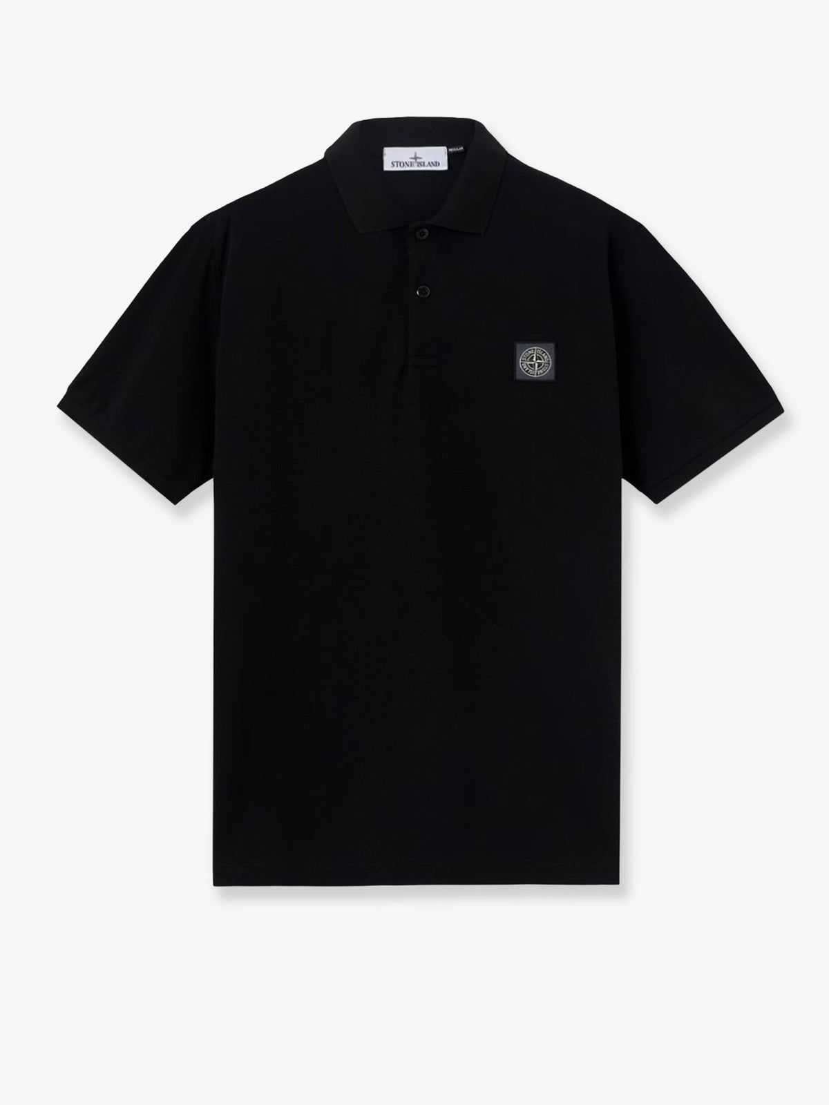 Stone Island Katoenen Polo met logopatch – Zwart