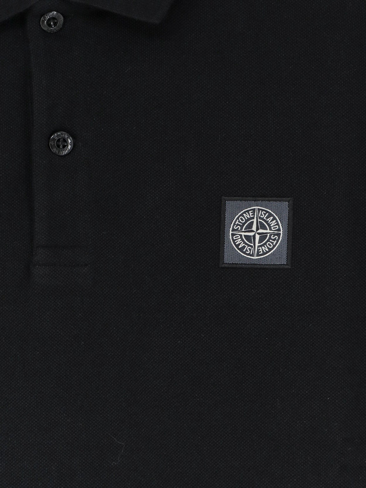 Stone Island Katoenen Polo met logopatch – Zwart