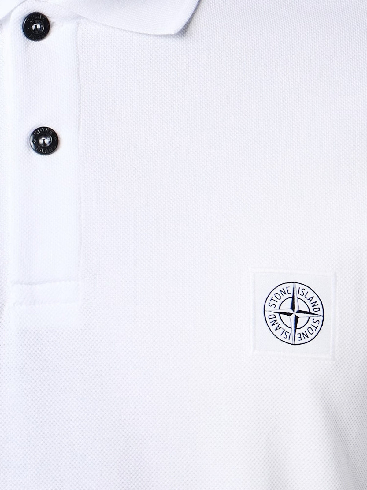 Stone Island Katoenen Polo met logopatch – Wit