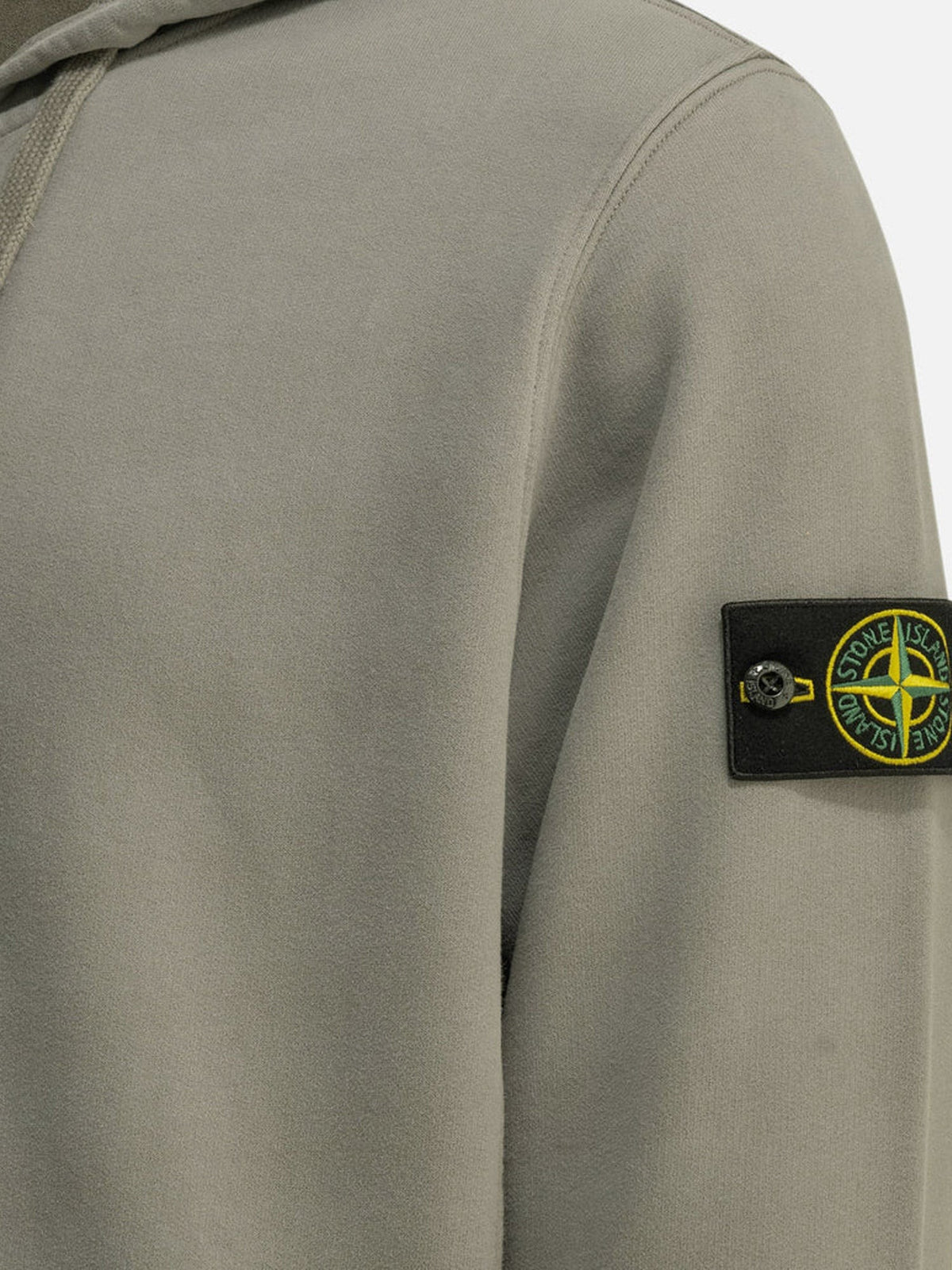 Stone Island Katoenen Hoodie met rits – Saliegroen
