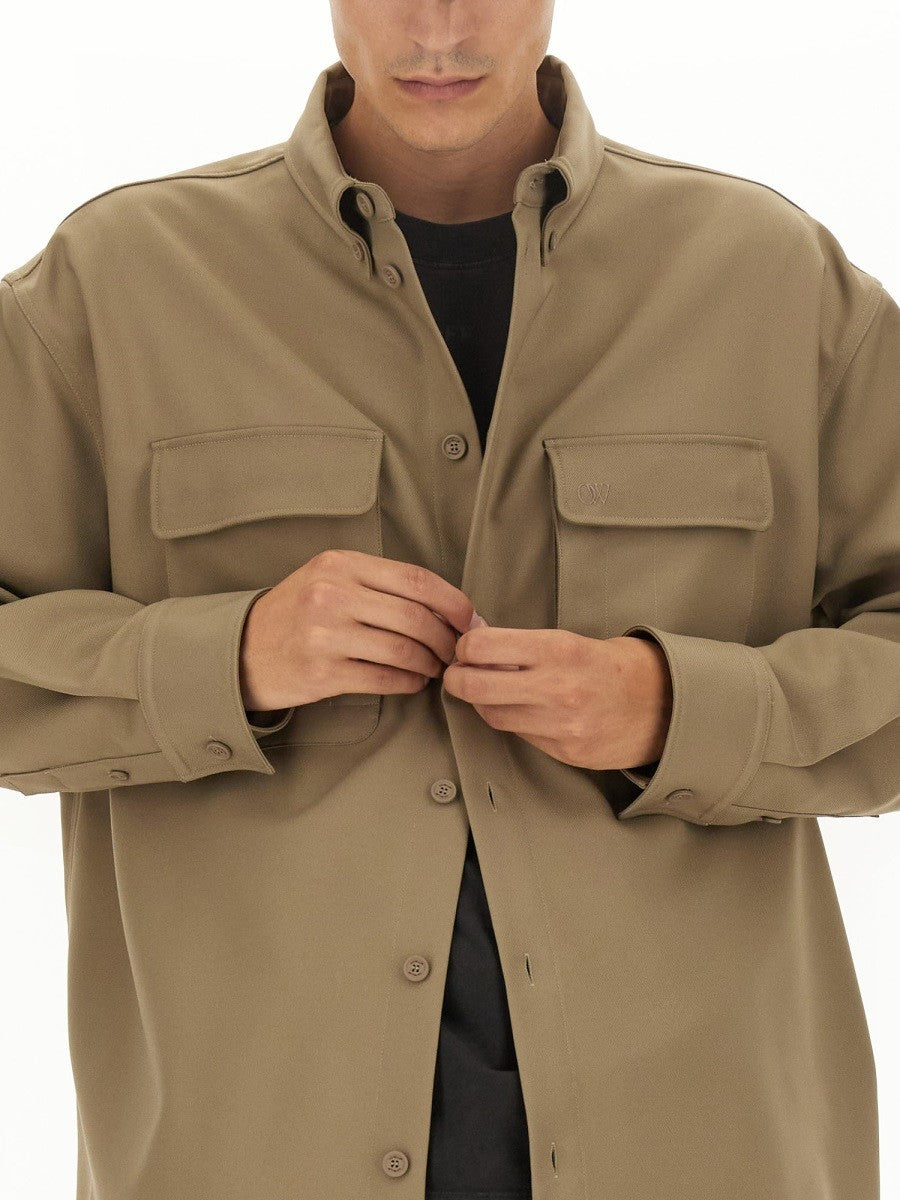 Off-White Oversized Overhemd – Beige