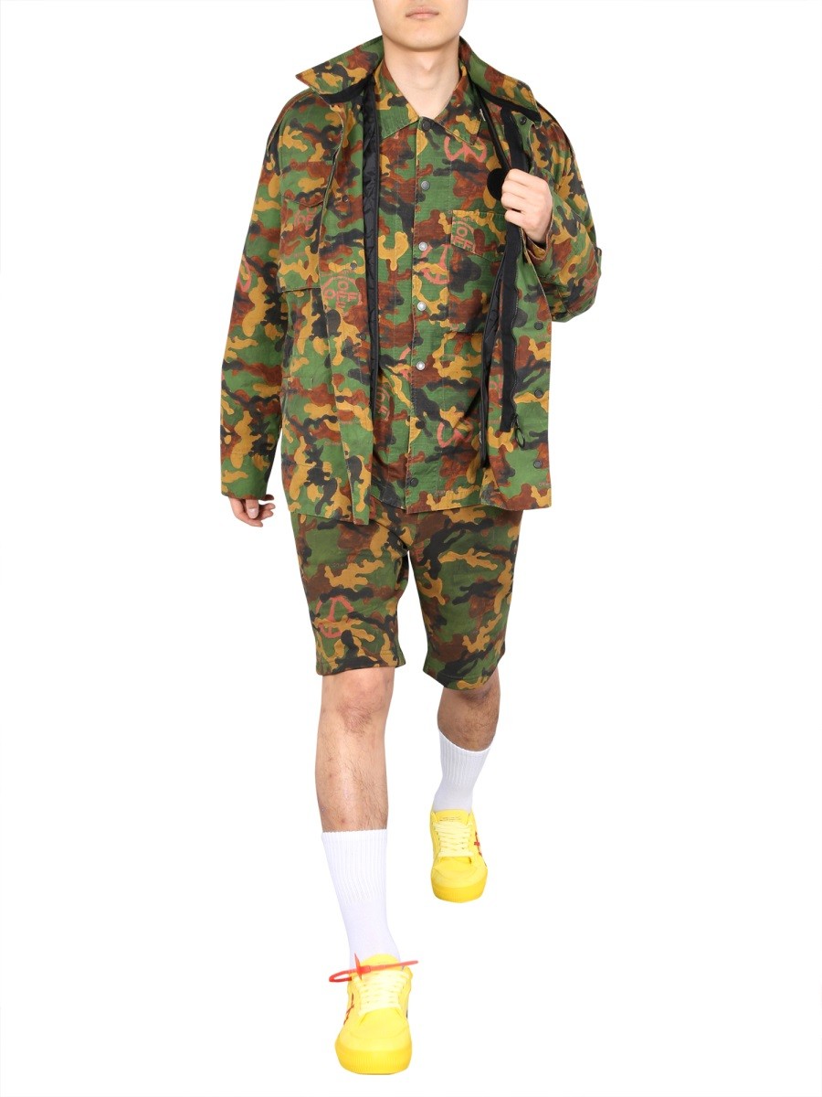 Off-White Gewatteerde Jas – Legergroen