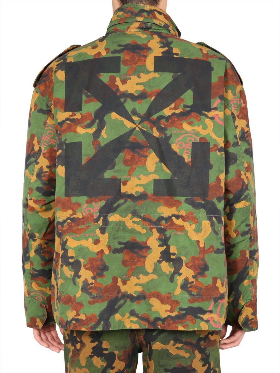 Off-White Gewatteerde Jas – Legergroen