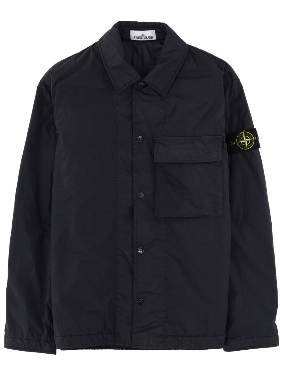 Stone Island Gewatteerd Overshirt – Marineblauw