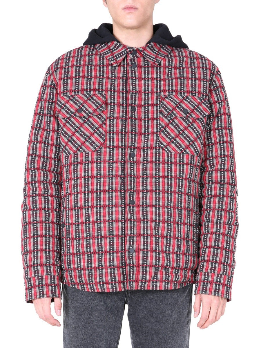 Off-White Gewatteerd Overshirt – Rood