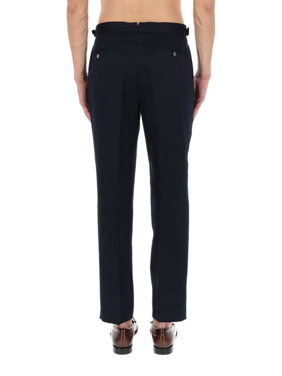 Boss Linnen Pantalon met plooien – Marineblauw