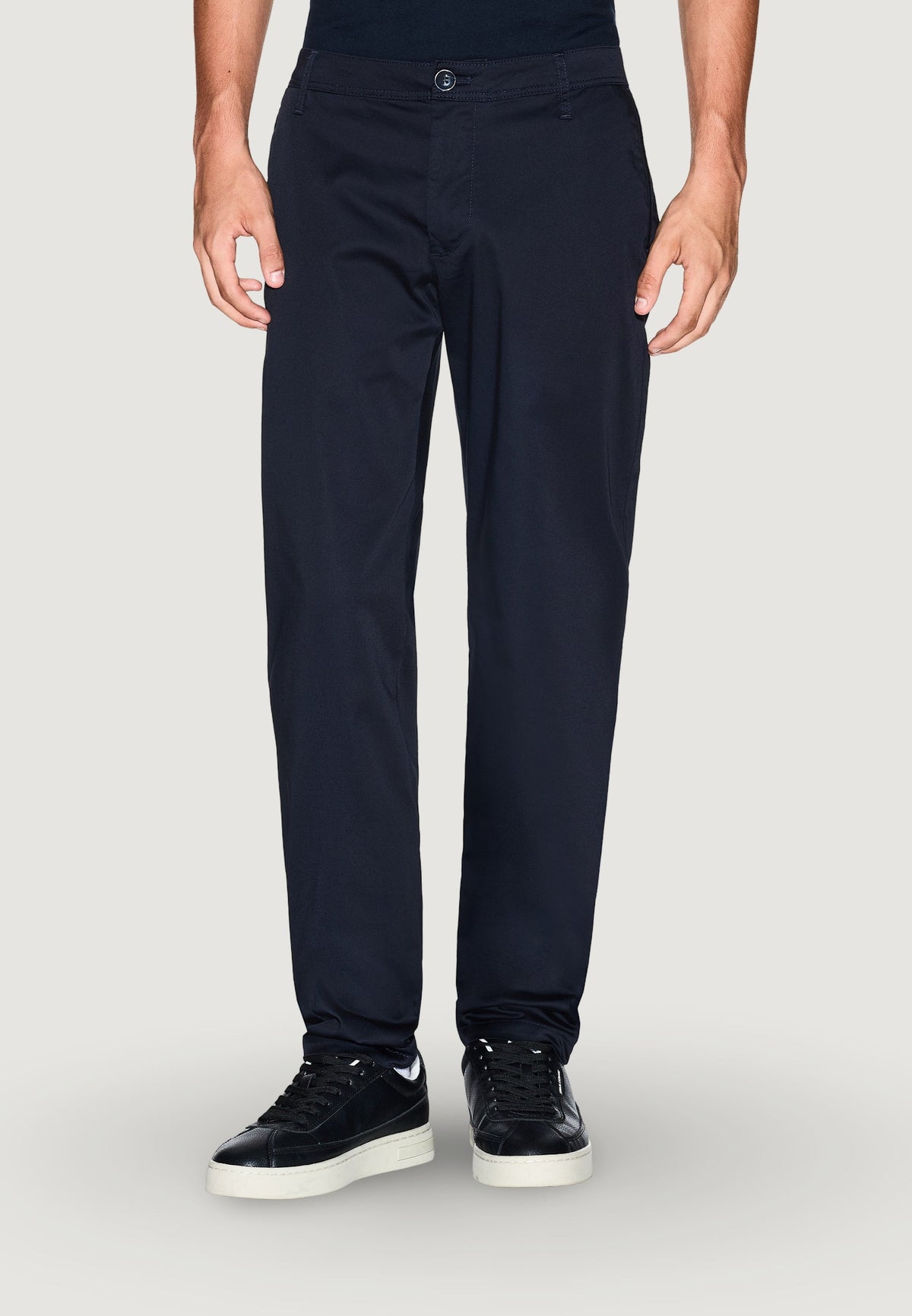 Armani Exchange Skinny Broek van Katoenmix – Blauw