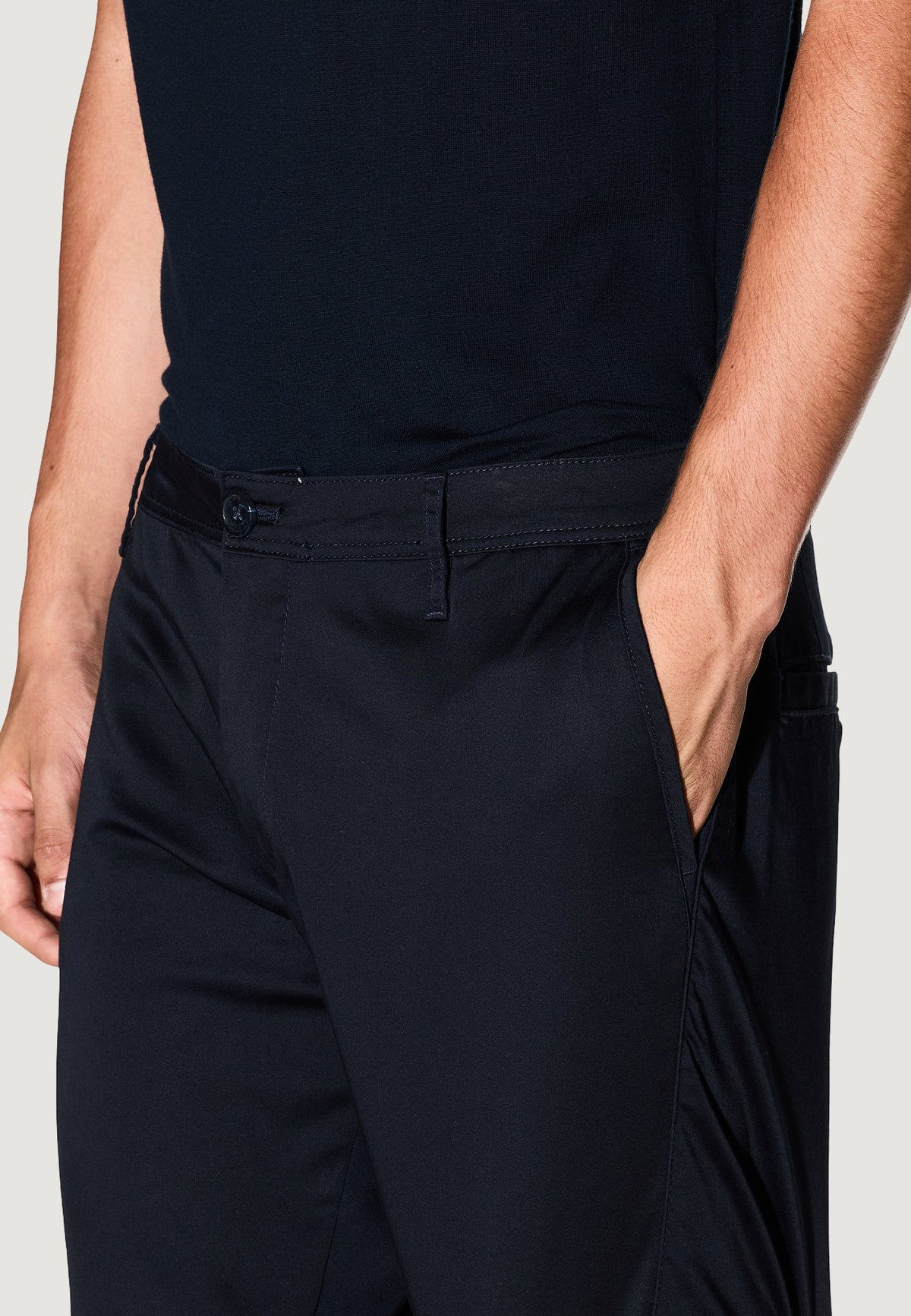 Armani Exchange Skinny Broek van Katoenmix – Blauw