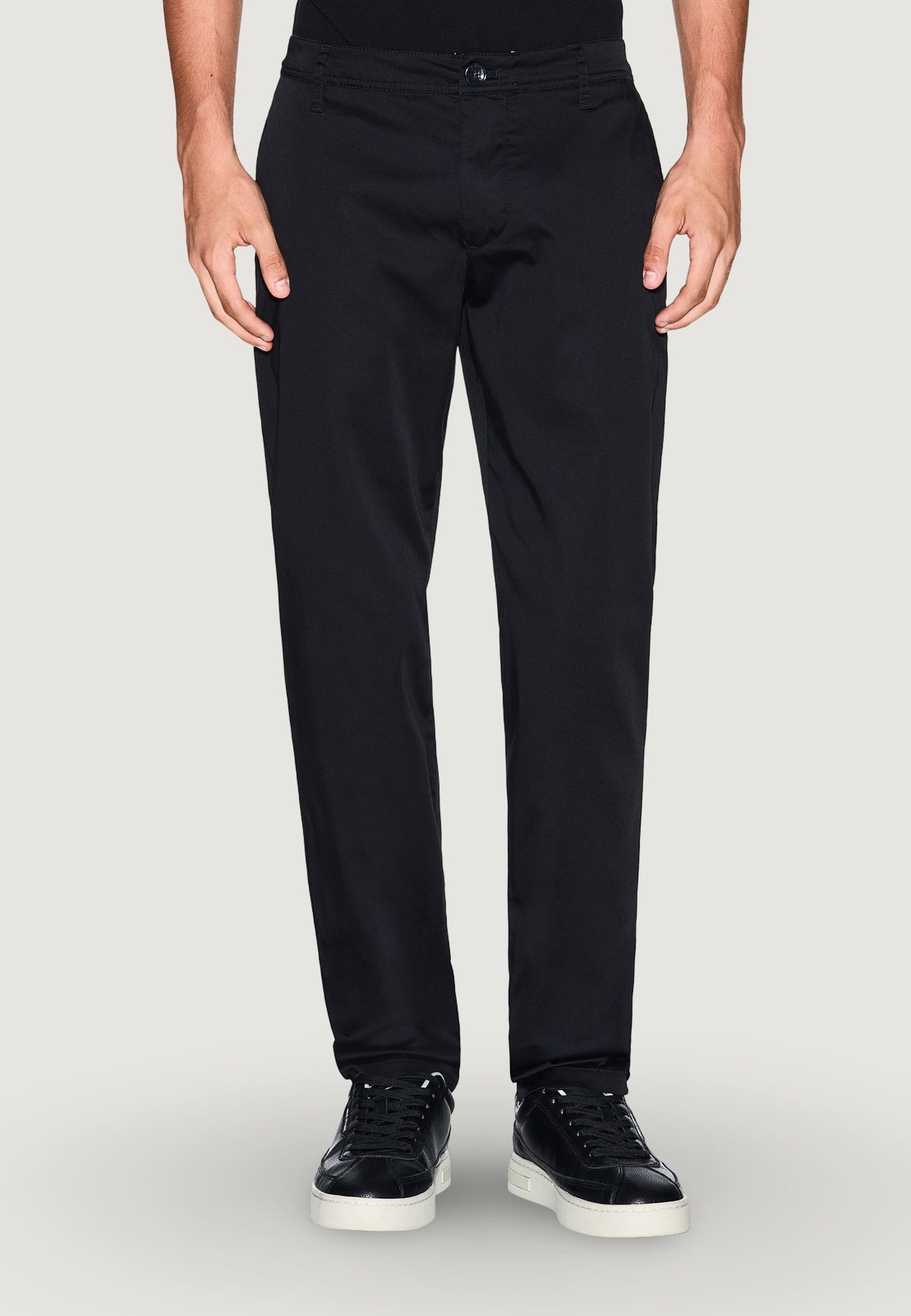 Armani Exchange Skinny Broek van Katoenmix – Zwart