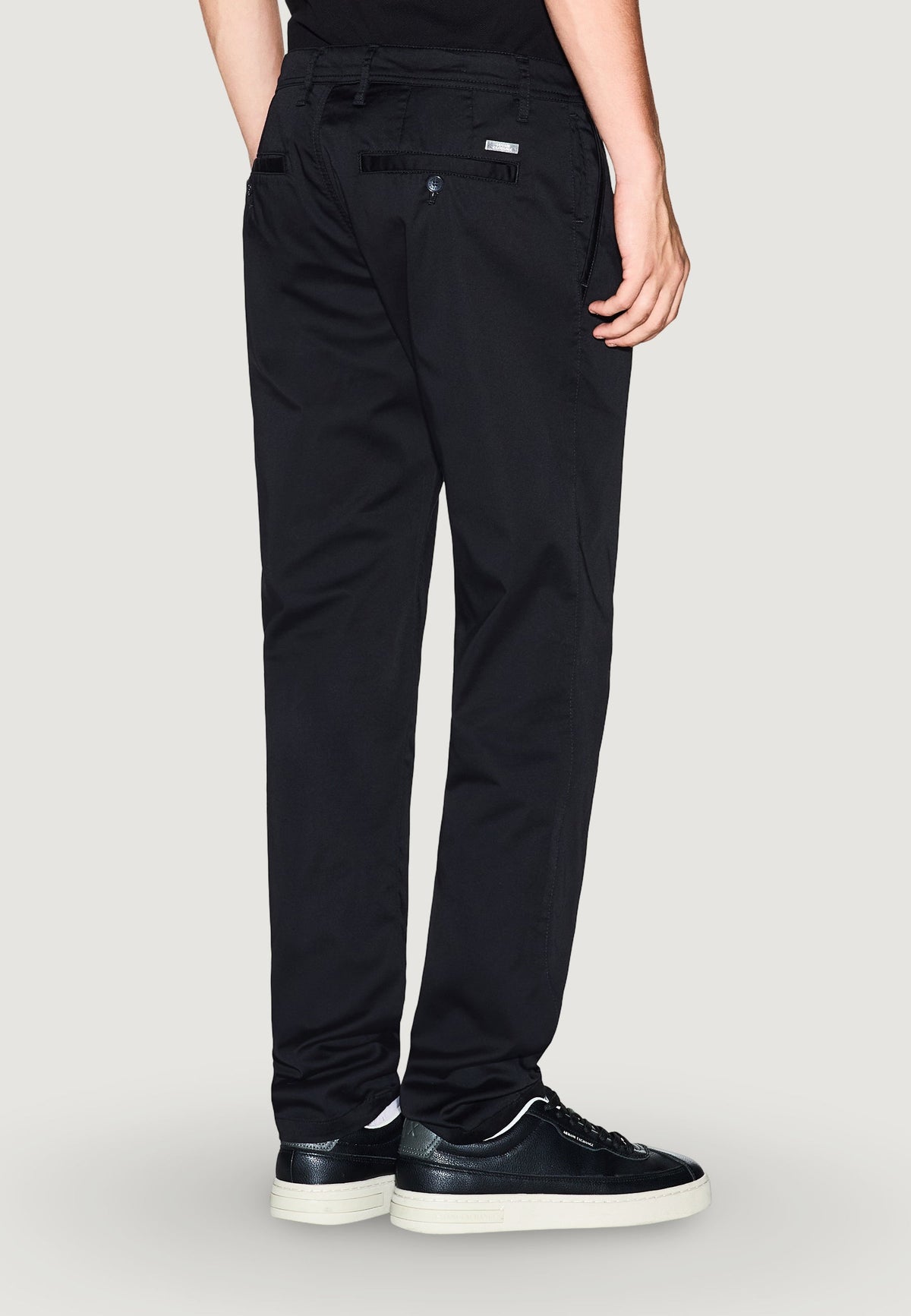 Armani Exchange Skinny Broek van Katoenmix – Zwart