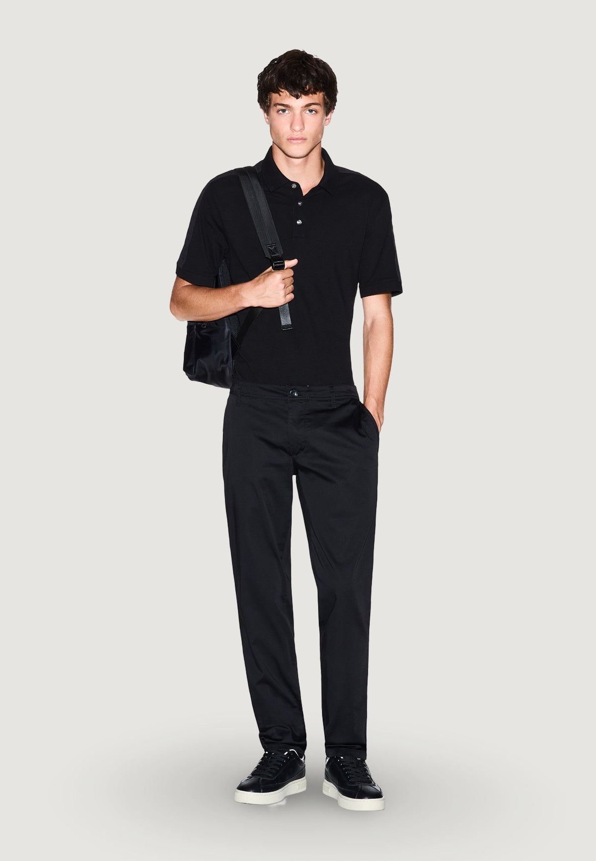 Armani Exchange Skinny Broek van Katoenmix – Zwart