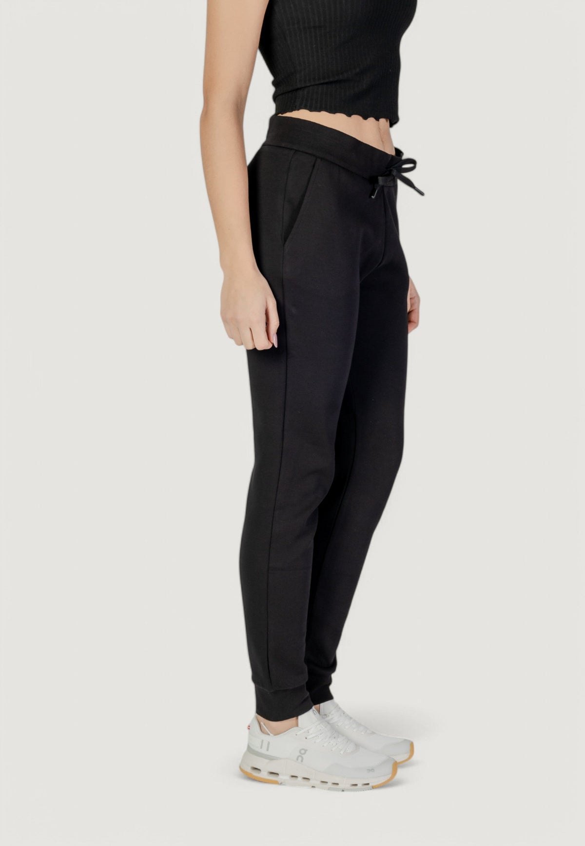 Armani Exchange Joggingbroek van Katoenmix met Veters Dames – Zwart