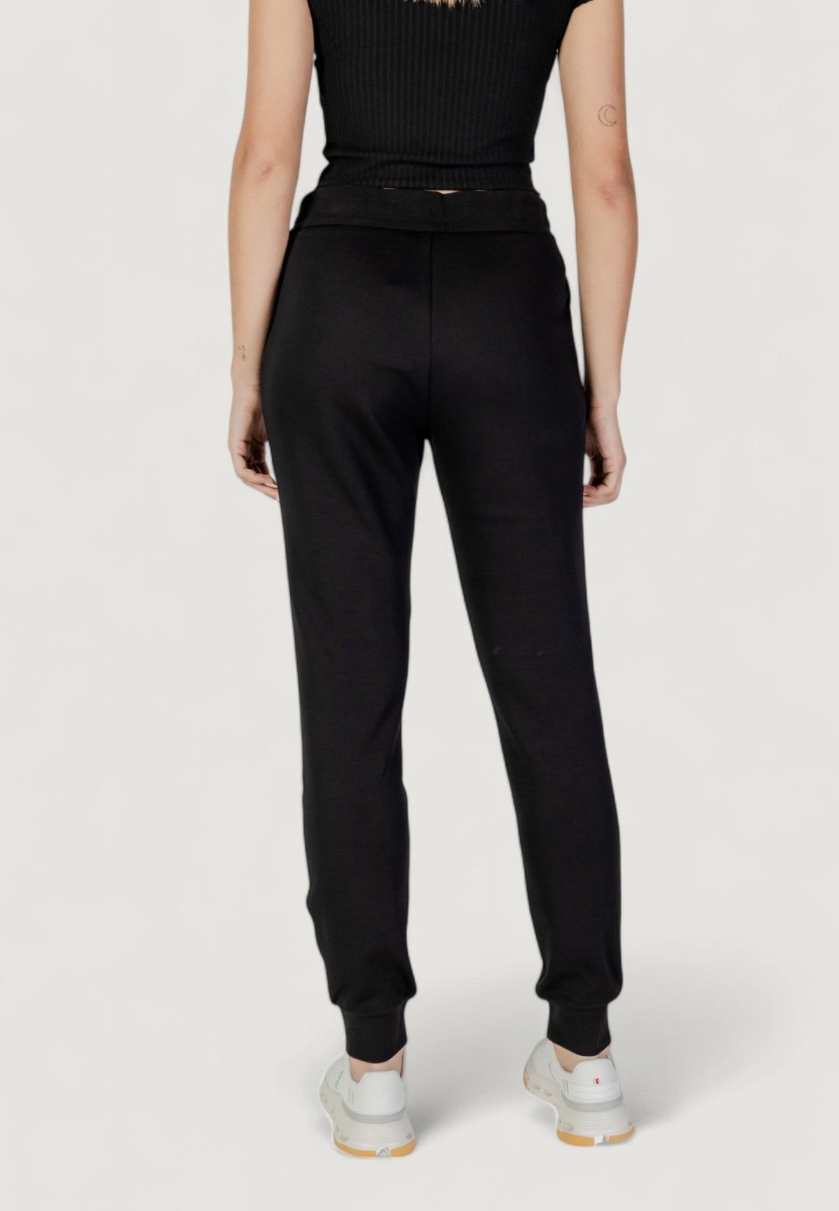 Armani Exchange Joggingbroek van Katoenmix met Veters Dames – Zwart