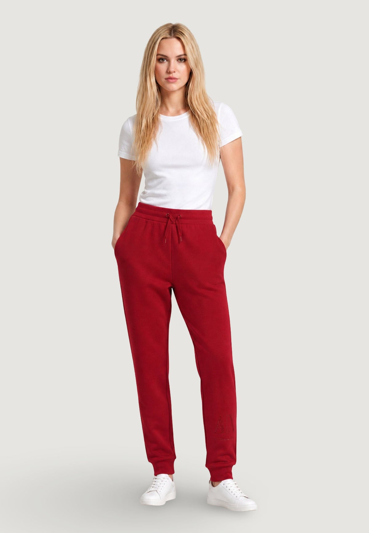 Armani Exchange Joggingbroek met Veters Dames – Rood