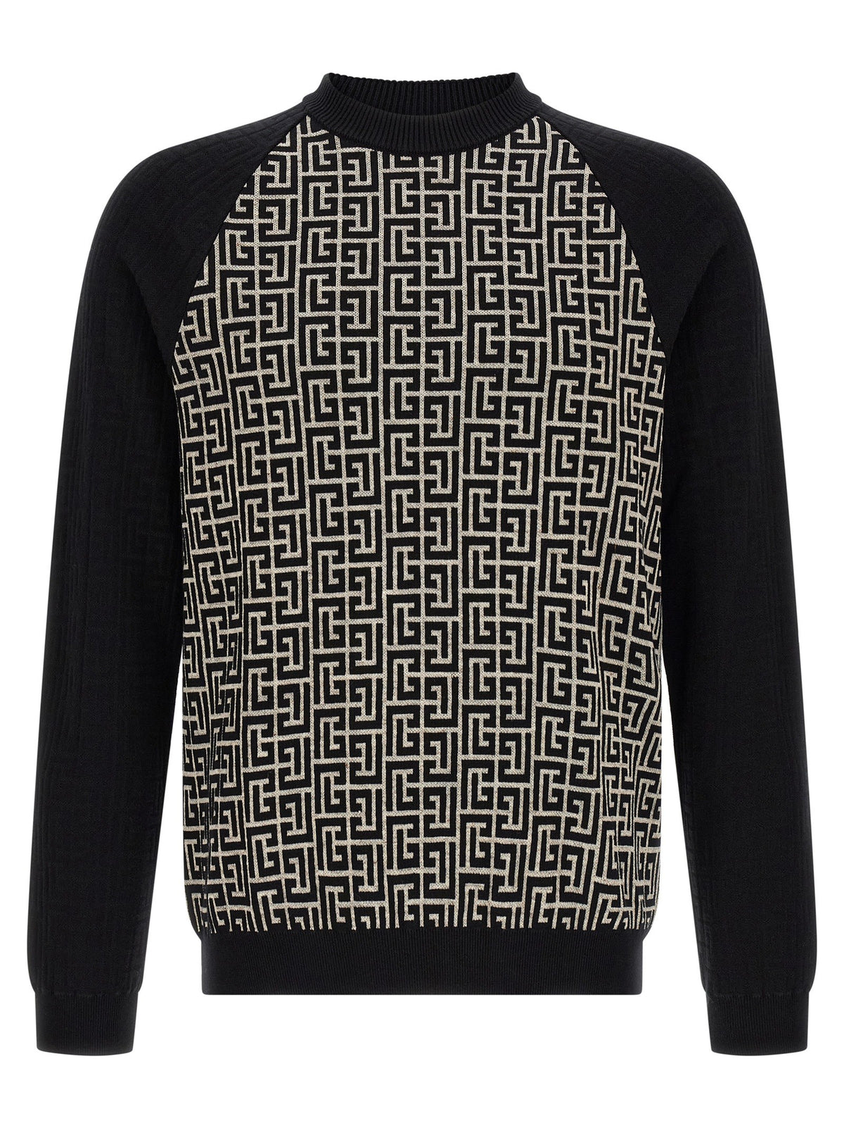 Balmain Trui met monogram – Wit / Zwart