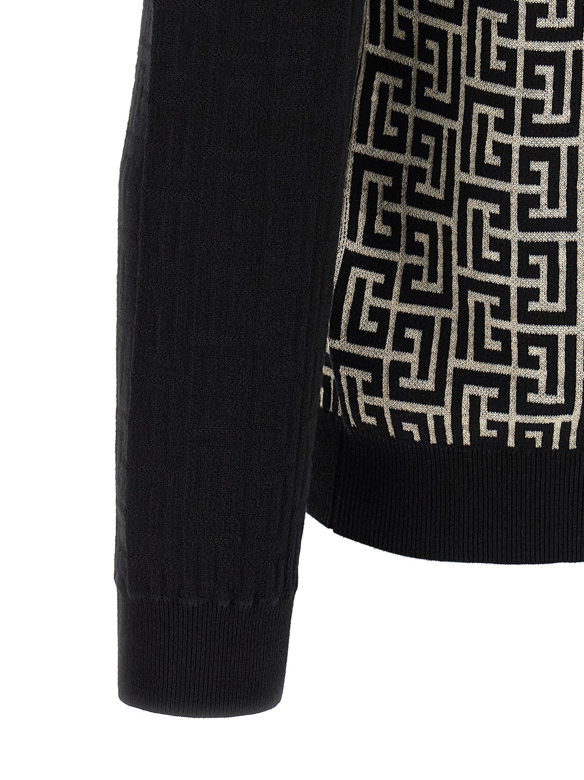 Balmain Trui met monogram – Wit / Zwart
