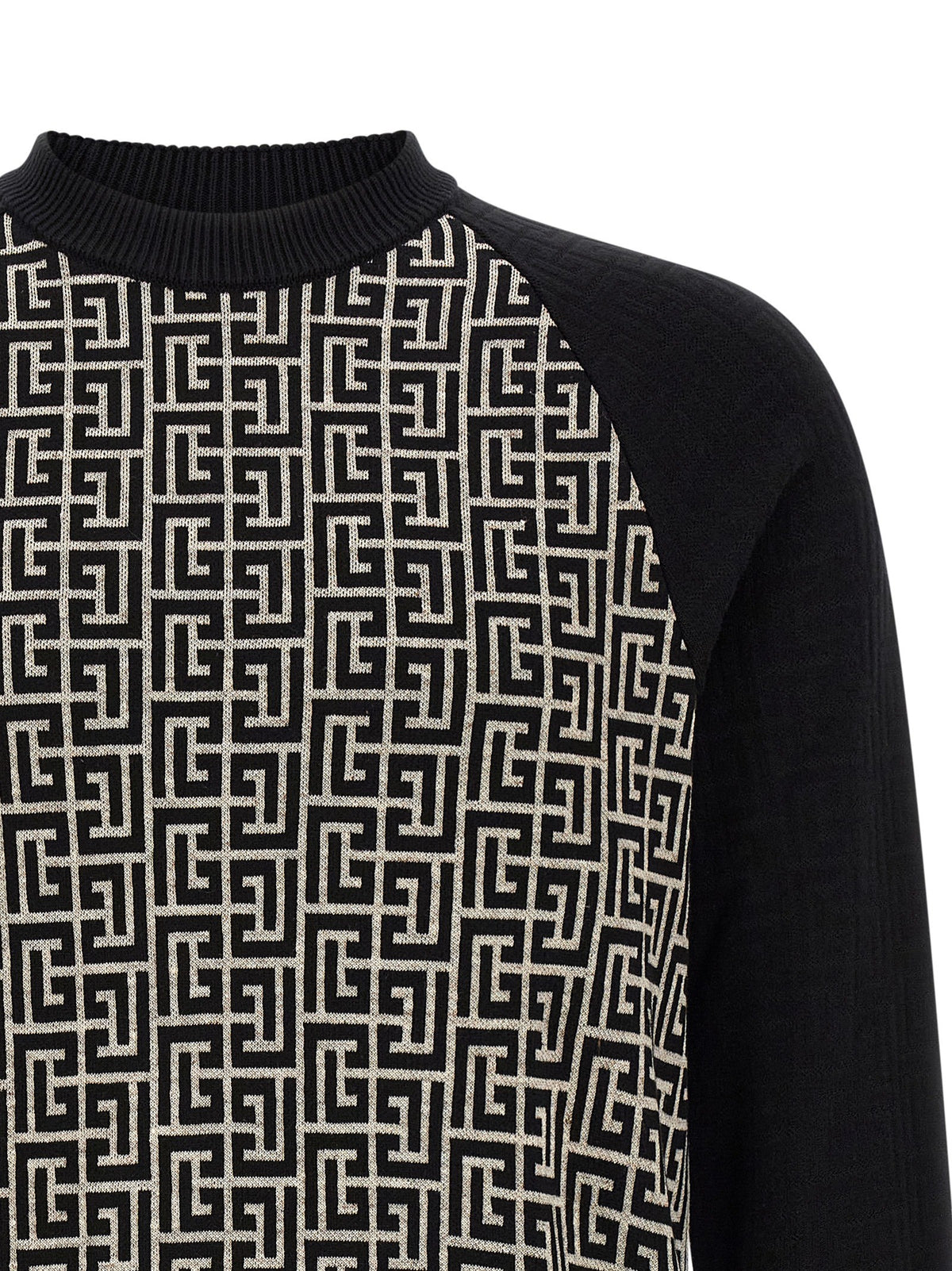 Balmain Trui met monogram – Wit / Zwart