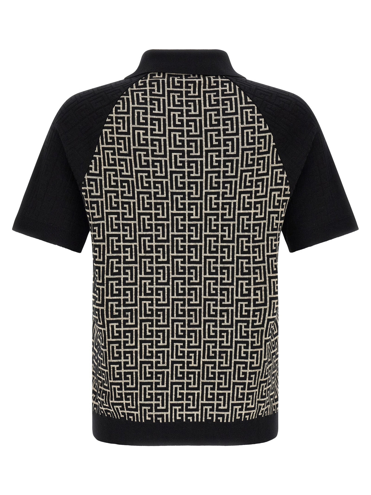 Balmain Polo met monogram – Wit / Zwart