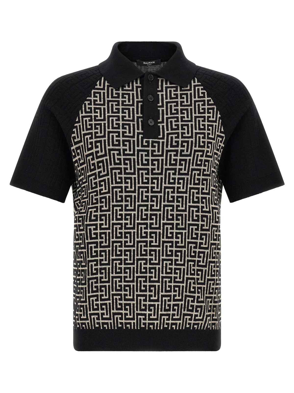 Balmain Polo met monogram – Wit / Zwart
