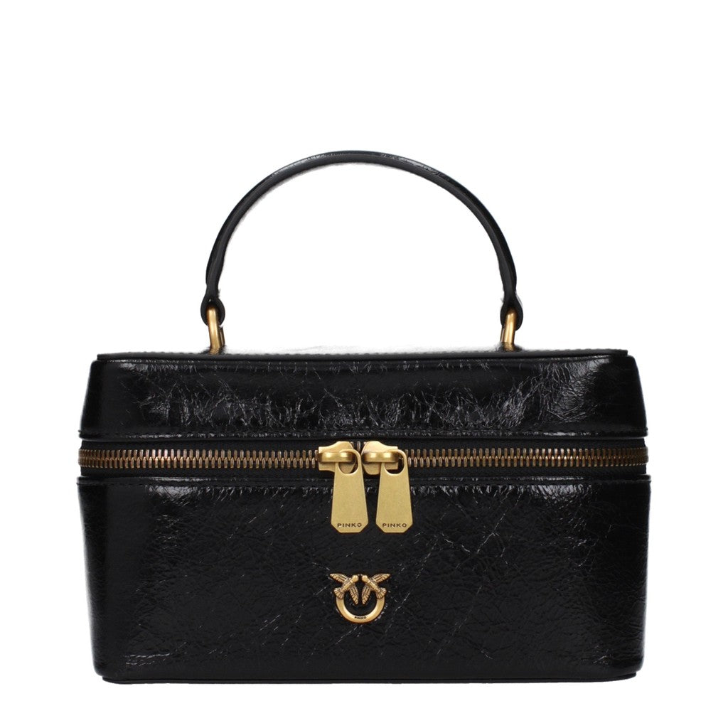 Pinko Leren crossbodytas met rits – Zwart