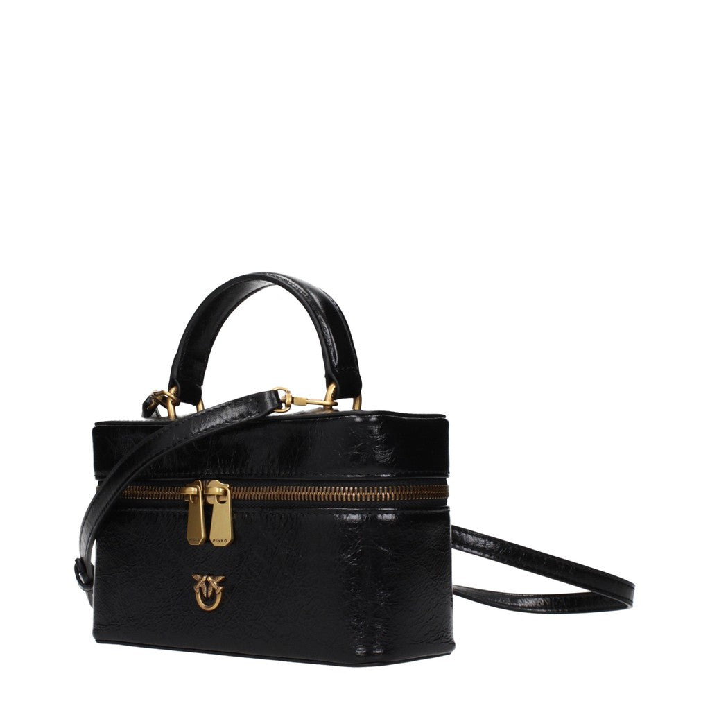 Pinko Leren crossbodytas met rits – Zwart