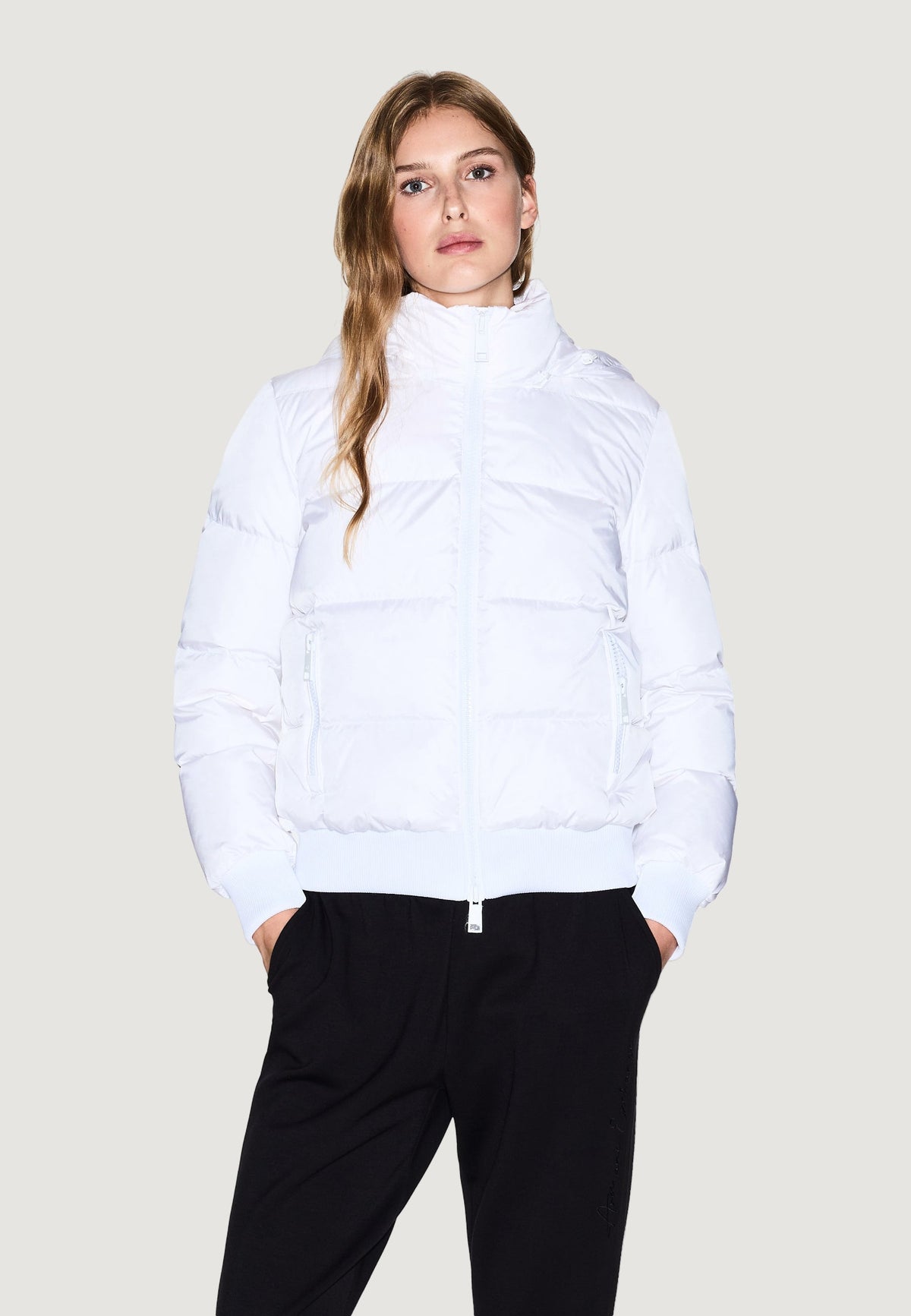 Armani Exchange Donsjas met Capuchon Dames – Wit