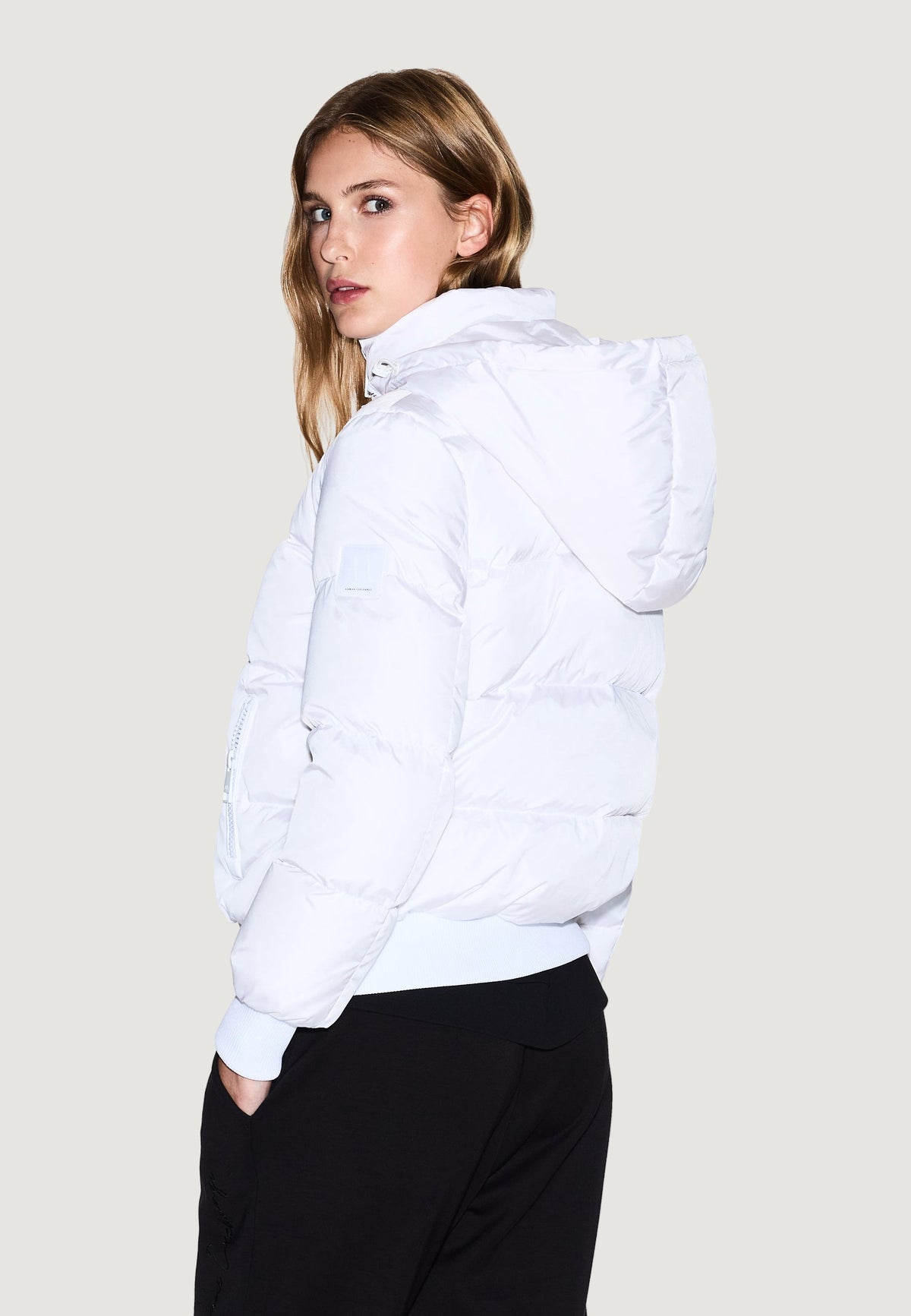 Armani Exchange Donsjas met Capuchon Dames – Wit