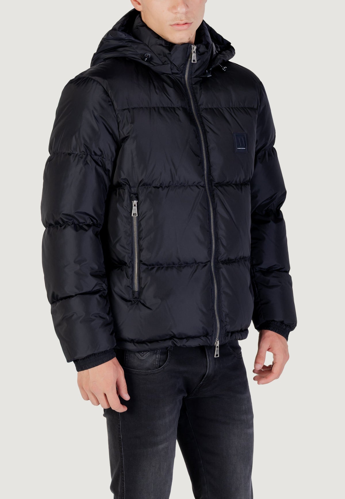 Armani Exchange Donsjas met Capuchon Heren – Marineblauw