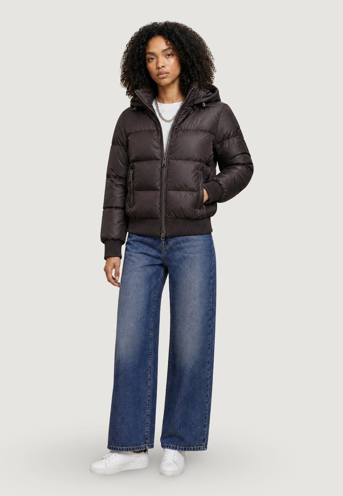 Armani Exchange Donsjas met Capuchon Dames – Bruin