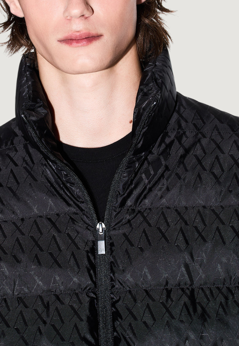 Armani Exchange Donsjas met Hoge Kraag – Zwart