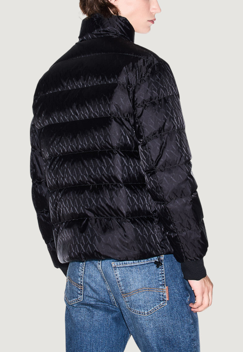 Armani Exchange Donsjas met Hoge Kraag – Zwart