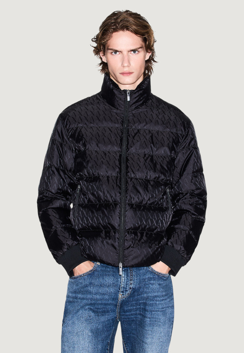 Armani Exchange Donsjas met Hoge Kraag – Zwart