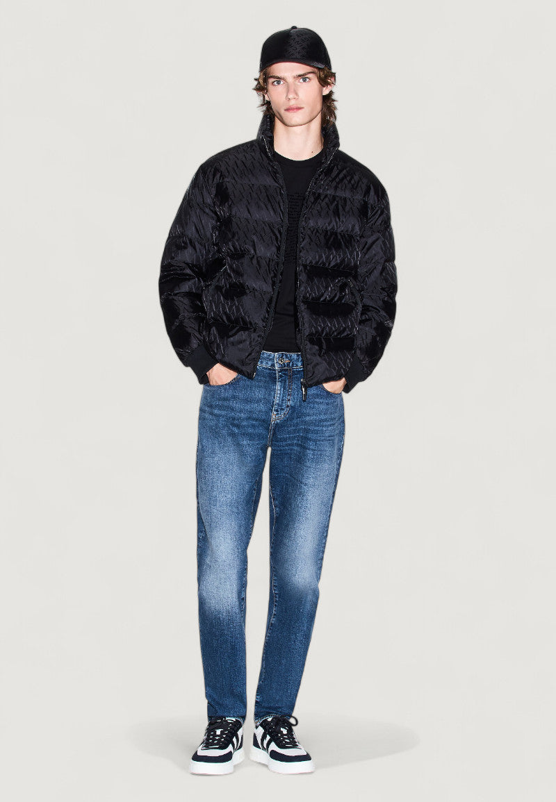 Armani Exchange Donsjas met Hoge Kraag – Zwart