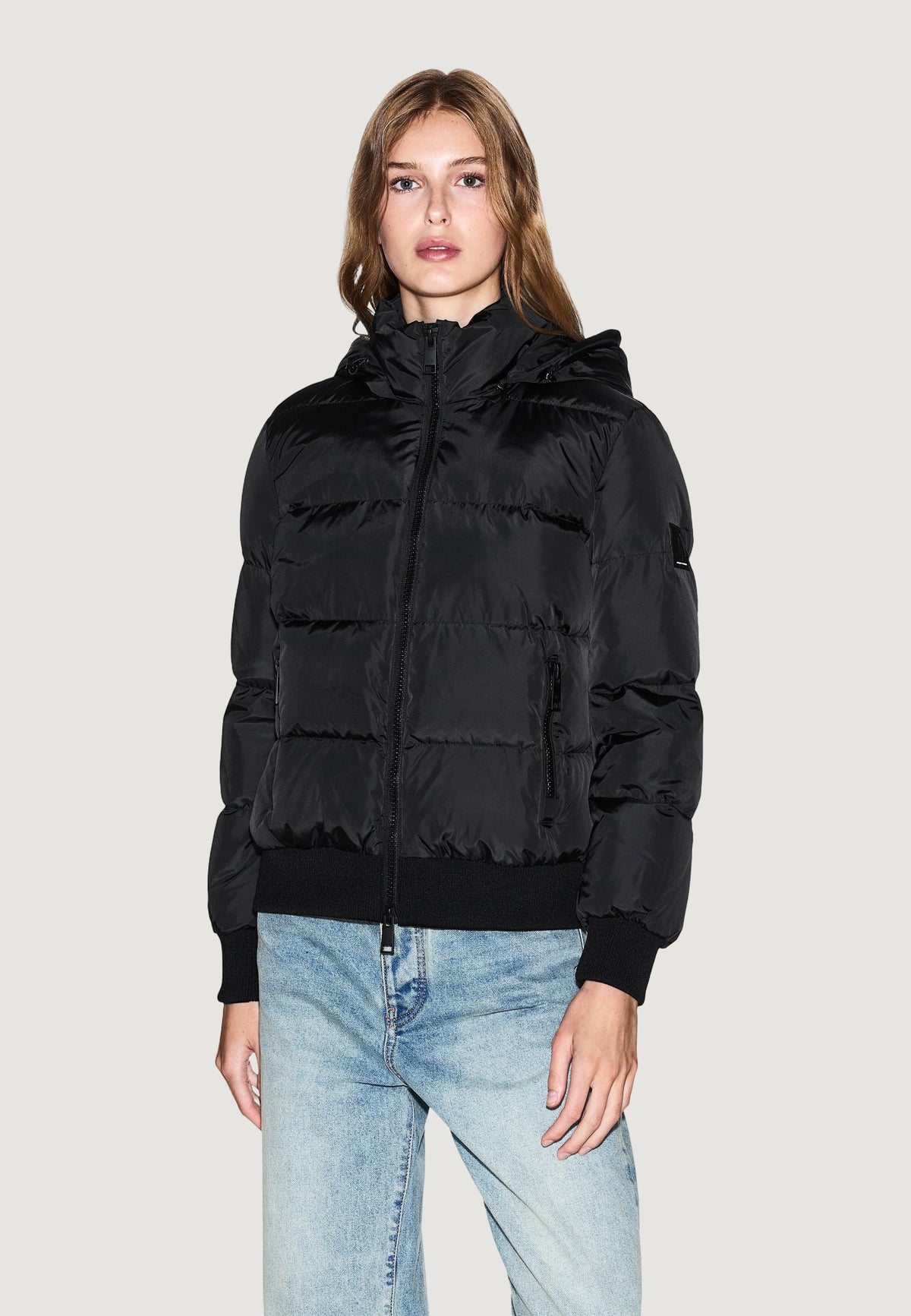 Armani Exchange Donsjas met Capuchon Dames – Zwart