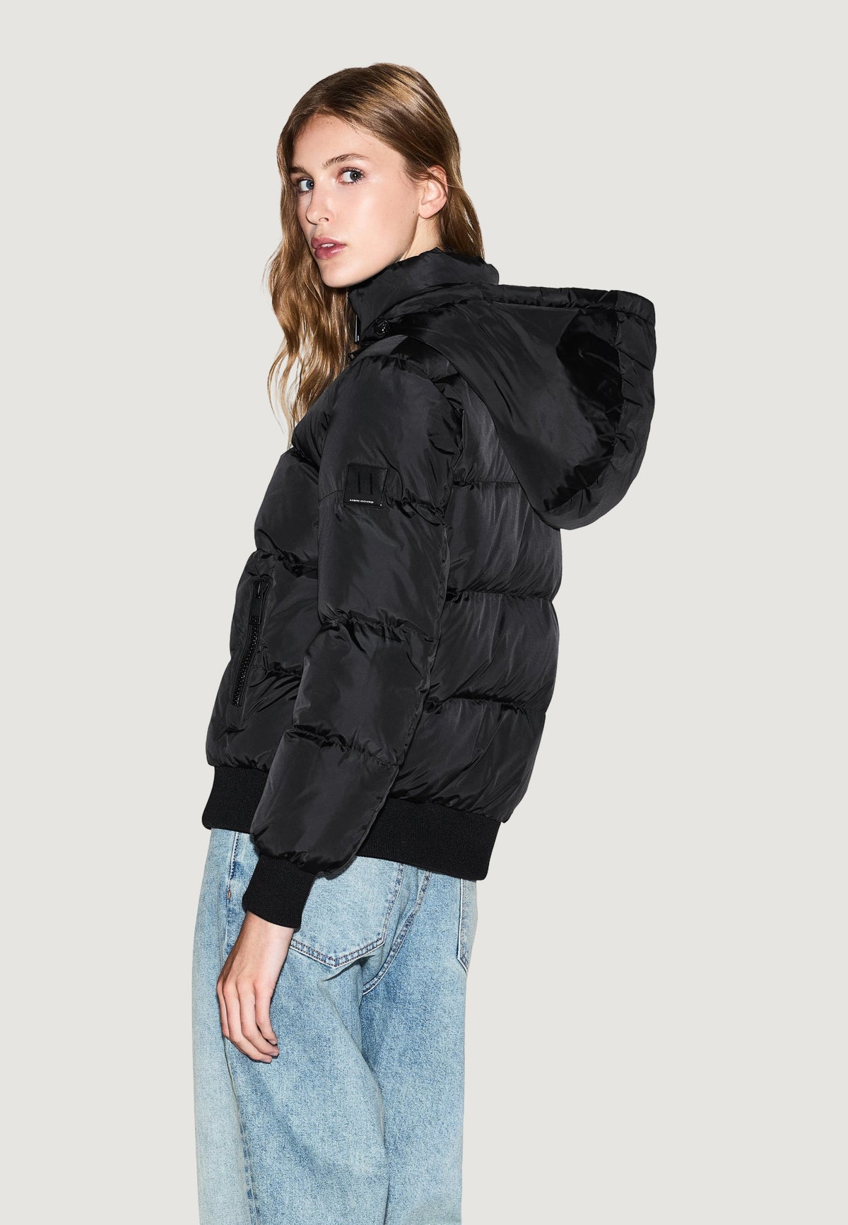 Armani Exchange Donsjas met Capuchon Dames – Zwart