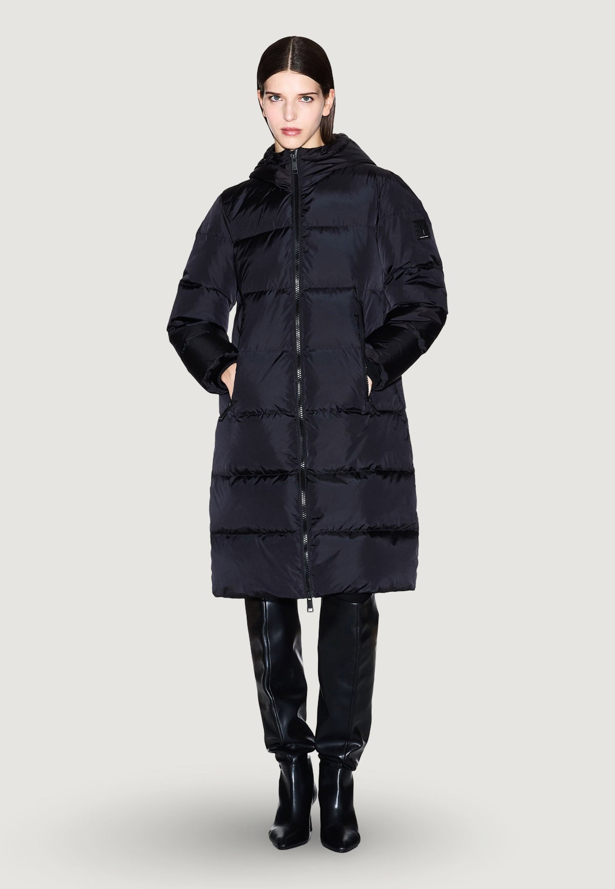 Armani Exchange Donsjas met Capuchon Dames – Zwart